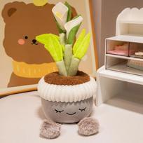 Kawaii pliušiniai augalai Gyvas vazoninis augalas pliušinė lėlė Kalija Kaktusas Mažas rožinis gėlė Saulėgrąža Pagalvės žaislas Dekoras 30cm