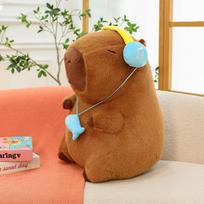 Magic Headphones Capybara Doll Large Kapibara Plush Doll Sleeping Pillow 35 cm 0.44kg