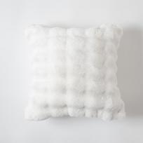 Dvipusis triušio kailio burbulinio aksomo pagalvė Sofa svetainės pagalvė Biuro atlošas Žieminė naktinė pagalvėlė Be užpildo 45X45cm [Pillowcase only]