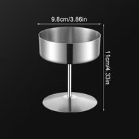 1Pc Fruit Cafe Dessert Cup Easy to Clean Stainless Steel Hotel High Footed Ice Cream Bowl Pudding 200ML sidabras