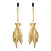 Rimba Bondage Play Nipple Clamps with Feathers Gold