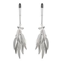 Rimba Bondage Play Nipple Clamps with Feathers Silver