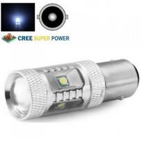 XLED +400% CREE LED P21W / BA15S 12v-24v, 9W - 700 LM galios - aukštos galios LED 6000k balta lemputė