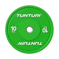 Weight plate TUNTURI Platinum Bumper Plate, green, 50mm, 10 kg