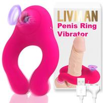 2in1 penio žiedas ir vibratorius LIVMAN DN-505 su 7 vibracijos ir 7 čiulpimo režimais