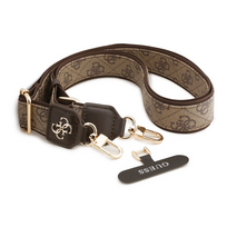 „Guess“ rankinė per petį PU 4G metalinis logotipas rudas