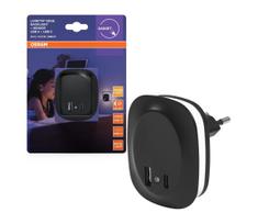 Osram- LED kištukinis naktinis šviestuvas su jutikliu ir USB LUNETTA LED/12,5W/230V