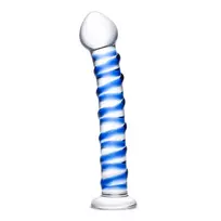 Glas Blue Spiral 18 cm Stiklinis Žaislas
