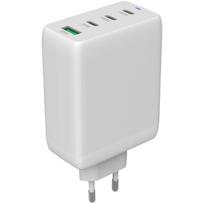 Įkroviklis nešiojamam kompiuteriui CANYON įkroviklis CU100ACC GaN 100W 3xPD 1xQC ES Baltas, CANYON charger CU100ACC GaN 100W 3xPD 1xQC EU White CNS-CUW100ACC