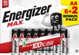 Energizer battery Alkaline Max AA DHP8 6+2