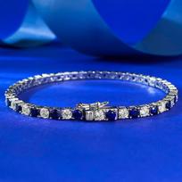 Pure Bracelet With Royal Blue Full Diamond Bracelet Mingyuan Style 16cm