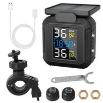 Temperatūros aliarmas Saulės energija Realaus laiko Motociklo TPMS Su 2 išoriniais jutikliais Moto padangų aliarmų sistemos MT20 Padangų slėgio stebėjimo sistema MT20