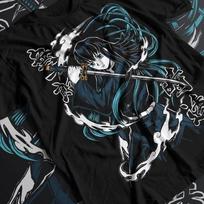 Muichiro Tokito T-shirt Kimetsu No Yaiba Demon Killer Anime Summer New Men's and Women's Streetwear S
