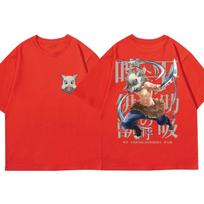 Summer New Demon Killer Inosuke COTTON T-shirt Nezuko Anime Unisex Men's and Women's Tops T-shirt Gift S