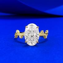 8 * 12 Oval Pigeon Egg-Shaped Four-Claw Tray Wedding Engagement Ring Exquisite Jewelry No. 5
