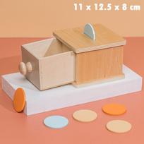 Montessori Nuolatinumo dėžutė Kūdikių žaislai Sensorinė dėžė Objektų monetų dėžutė Kamuoliuko metimas Tekstilinis būgnas Smulkiosios motorikos lavinimo veikla Edukacinis žaislas
