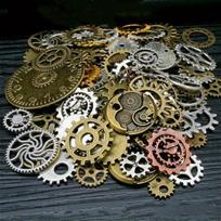 1 pakuotė 100g/3.52oz, Senovinio Steampunk Bronzos Lydinio Dantračiai, Mišraus Lydinio Dantračio Pakabukai, PASIDARYK pats Amatų Laikrodžio Dalys, Cyber Punk Stiliaus Pakabukai Papuošalų Gamybai 100g įvairiaspalvis