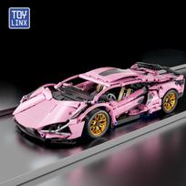 TOYLINX Super Rožinis Techninis Greitasis Transporto Priemonės Statybiniai Blokeliai Automobilių Lenktynių Blokeliai Žaislai Gimtadienio Kalėdinės Dovanos Vaikams