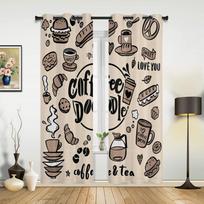 Rudos Kavos Pupelės Duona Langų Užuolaidos Namų Dekoras Svetainės Užuolaidos Vaikų Kambario Užuolaidos Cortinas Virtuvei Miegamajam 135W x 60H(cm) x1