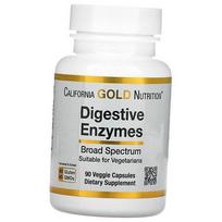 Plataus spektro virškinimo fermentai, Digestive Enzymes Broad Spectrum, California Gold Nutrition 90 kaps. (69427004) 90vcaps