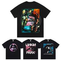 Linkin Park Naujo Albumo Tour Periferija Nu-Metalo Roko Marškinėliai Vyriški Aukštos Kokybės Medvilniniai Laisvi Apvalia Kaklo Trumpomis Rankovėmis Drabužiai S