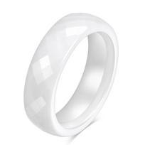 Keramikinis žiedas 6MM Briaunotas Minimalistinis Poros žiedas Juodas Baltas Žiedas Madingi papuošalai Moterims Vyrams No. 5 balta