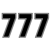 LYKX Automobilio Lipdukai Juokingas Lenktynių Numeris 777 Lipdukas Vandeniui Atsparus Decal Ant Sunkvežimio Buferio Galinio Langelio Nešiojamojo Kompiuterio 20CM X 10CM juoda