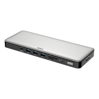 Deltaco 15-in-1 USB-C jungi stotel DELTACO, palaiko 3 ekranus, 2x HDMI, DP, USB-C, USB-A, RJ45, SD / USBC-HDMI29 / 1902424