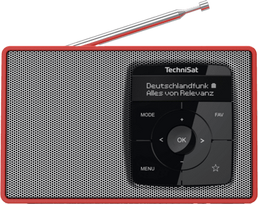 TechniSat DIGITRADIO 2 Tischradio DAB+, UKW DAB+, UKW, Bluetooth® Weckfunktion Rot-Silber (0003/3910)