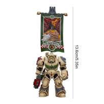 Sandėlyje JOYTOY Warhammer 40K Tamsieji Angelai Mirties Sparnas Senjoras su Kompanijos Vėliava 1:18 veiksmo figūrėlė, Kolekcinis modelis Other