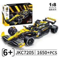 MOC Techninis JKC7205 Lenktyninis 1:8 Lenktynininkas 27 Formulės Statybinis Blokelis Nuotolinio Valdymo Apšvietimas Lenktyninis Renault F1 Žaislas Vaikams Dovana juoda