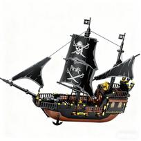 Building Blocks Giant Pirate Ship Medieval Skeleton Ghost Boat Model Kids Toys Desktop Decoration Christmas Holiday Gift