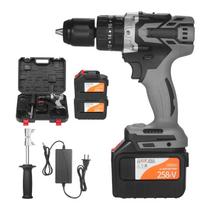 Akumuliatorinis gręžtuvas 2 pak. 21V 6.0A Baterijos Maksimalus sukimo momentas 200N.m 1/2 colio metalinis beraktinis griebtuvas 20+3 EU Plug 1 Pack Battery tamsiai pilka spalva
