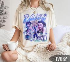 Zoey Huntrix Kpop Demonas Medžiotojas Grafiniai Marškinėliai Vintažiniai Per dideli Marškinėliai Medvilniniai Trumpomis Rankovėmis T-shirt Vyrams Moterims Drabužiai S