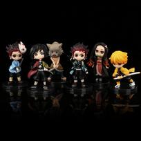 6 vnt./rinkinys Lėlių torto dekoracija Demon Slayer Kimetsu no Yaiba Veiksmo figūrėlės Žaislai Anime PVC Figūrėlė Žaislas