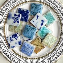 100g Pasidaryk pats Keraminės Mozaikinės Plytelės Stiklinės Lapo Žiedlapio Formos Rankų Darbo Ornamentai Plytelės Sienų Amatai Kristalas Dekoratyvinei Medžiagai 917 100g