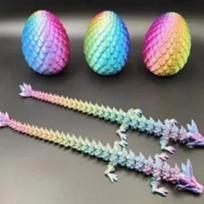 3D spausdintas drakono kiaušinis su drakono pilnai artikuliuotu drakono modeliu, judinamas, pasukamas, artikuliuotas stalo papuošalas, vaikiškas žaislas as picture