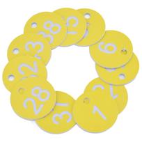 50 vnt. Bityno etiketės ABS apvalios numeruotos ženklinimo etiketės su skylute Gyvulių bitininkystės reikmenys Light Yellow