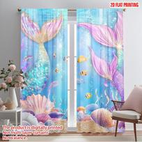 2 vnt., 2D plokščia spauda Užuolaidos&Langų apdaila Nėragių lagūna 100% Poliesteris (be strypo) Lauko dekoracijos Naudojimas 52.50×116.00 CM 2pcs