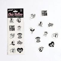 Kūno lipdukai Secret Play Temporary Tattoos Kinky Collection, 10 vnt., juodi