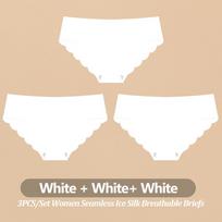 3PCS Women Seamless Panties Ultra Thin Breathable Underwear Sexy Low Waist Briefs Female Elastic Wavy Side Lingerie Solid Color M&3pcs