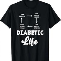 Juokingi diabeto 1 tipo T1D diabeto sąmoningumo marškinėliai S juoda
