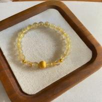Golden Rutile Quartz & Citrine Multi-Gemstone Bracelet with Tiger Eye for Luck and Wealth