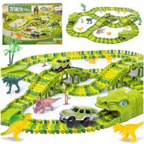 Lanksti lenktynių trasa Dinozaurų parkas 360 cm, 240 dalių su automobiliu – Kinderplay (KP9279)