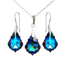 Sidabrinis papuošalų rinkinys „Baroko IV (Meridian Blue)“ su Swarovski™ kristalais