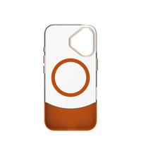 MagSafe dėklas su keičiama apatine dalimi, skaidrus/oranžinis, skirtas iPhone 16