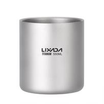 Lixada 550 ml dvigubos sienelės titano vandens puodelis arbatos puodelis kavos puodelis namų biuro lauko stovyklavimui Without handles