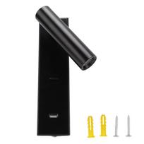 LED sieninis skaitymo šviestuvas Paprastas stilingas sieninis šviestuvas su jungikliu, USB prievadu, skirtas vidaus patalpoms, miegamajam