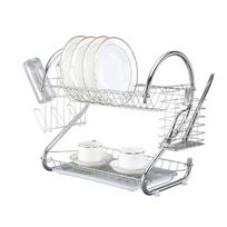 2 Tier Dish Drying Rack Large Capacity Stable Support Dish Drainers for Home Kitchen