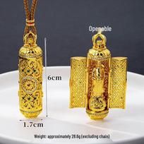 Women's Luxurious Guochao Diamond Inlaid Pendant Vietnamese Sand Gold God of Wealth Necklace - Long-lasting & Colorfast